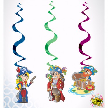 Themez Only Pirate Paper Dangling Swirls 3 Piece Pack